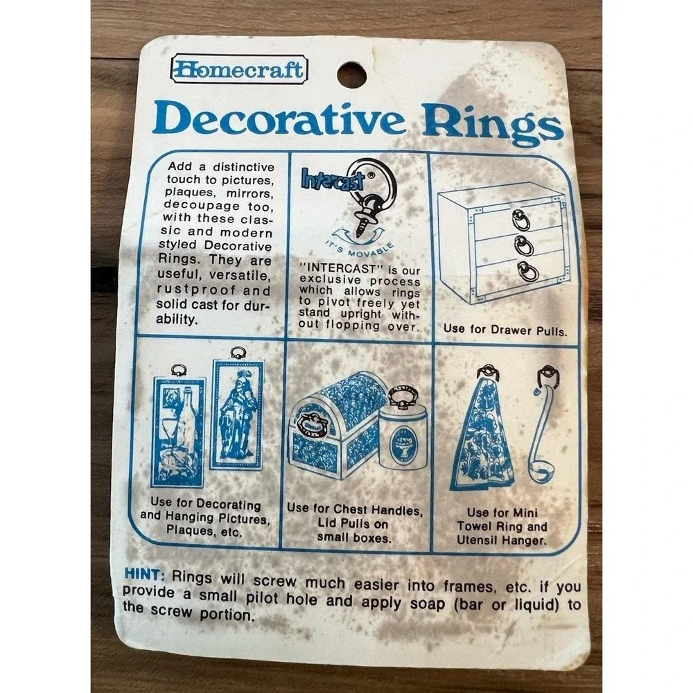 Vintage Homecraft Decorative Brass Rings Drawer Pulls Handles Lot of 4 + 3 NOS